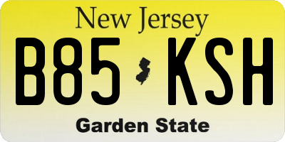 NJ license plate B85KSH