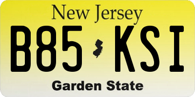 NJ license plate B85KSI