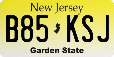 NJ license plate B85KSJ