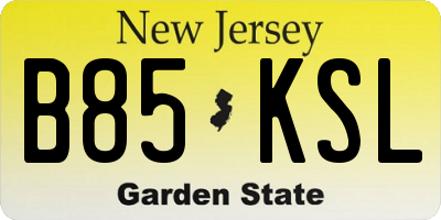 NJ license plate B85KSL