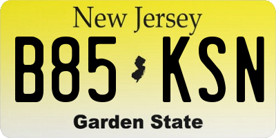 NJ license plate B85KSN