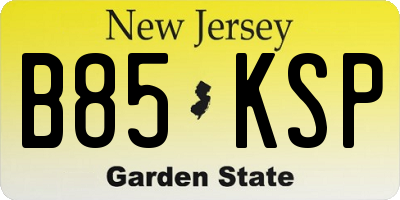 NJ license plate B85KSP