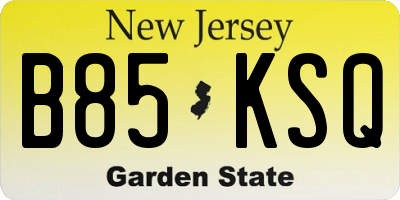 NJ license plate B85KSQ