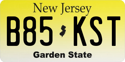 NJ license plate B85KST
