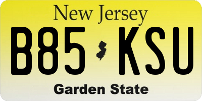 NJ license plate B85KSU