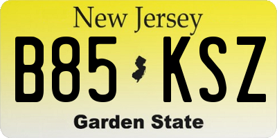 NJ license plate B85KSZ