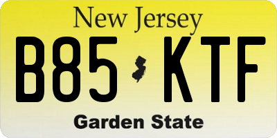 NJ license plate B85KTF