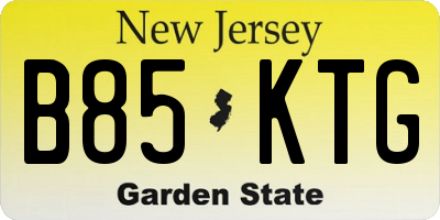 NJ license plate B85KTG