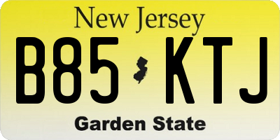 NJ license plate B85KTJ