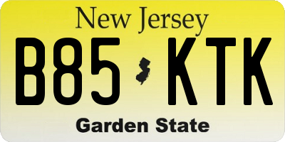 NJ license plate B85KTK