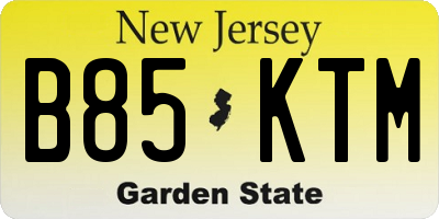 NJ license plate B85KTM