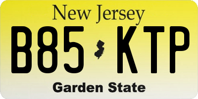 NJ license plate B85KTP