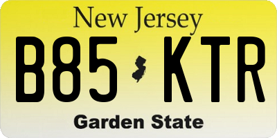 NJ license plate B85KTR