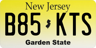 NJ license plate B85KTS