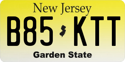 NJ license plate B85KTT