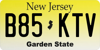 NJ license plate B85KTV
