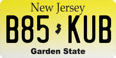 NJ license plate B85KUB