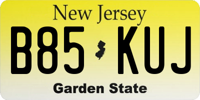 NJ license plate B85KUJ