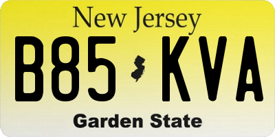 NJ license plate B85KVA