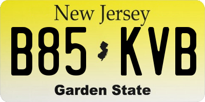 NJ license plate B85KVB