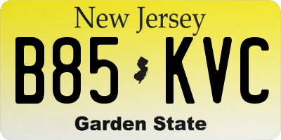 NJ license plate B85KVC