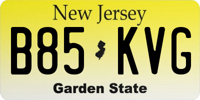 NJ license plate B85KVG