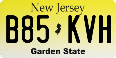NJ license plate B85KVH