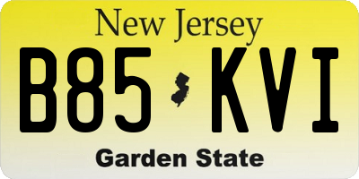 NJ license plate B85KVI