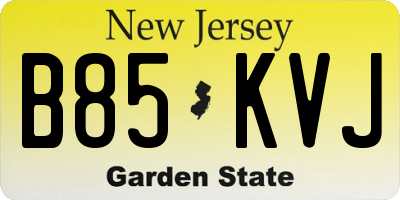 NJ license plate B85KVJ