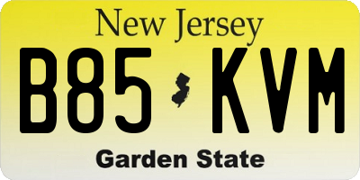 NJ license plate B85KVM