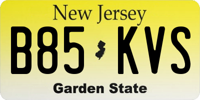 NJ license plate B85KVS