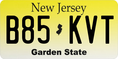 NJ license plate B85KVT