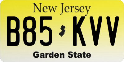 NJ license plate B85KVV