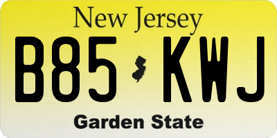 NJ license plate B85KWJ