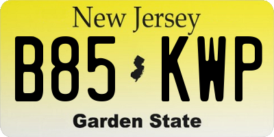 NJ license plate B85KWP
