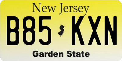 NJ license plate B85KXN