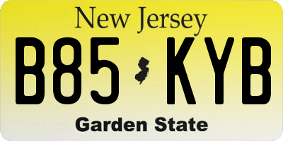 NJ license plate B85KYB