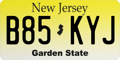 NJ license plate B85KYJ