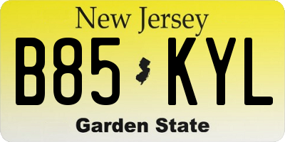 NJ license plate B85KYL