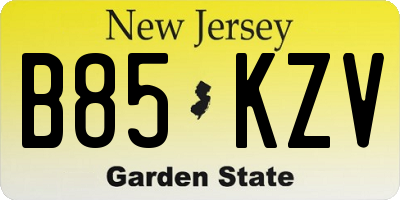NJ license plate B85KZV