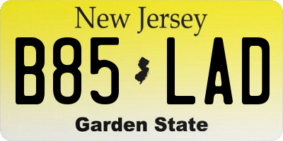 NJ license plate B85LAD