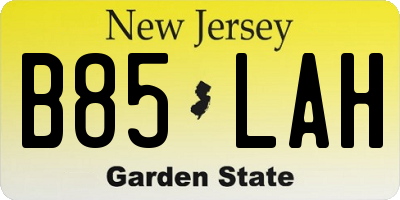 NJ license plate B85LAH
