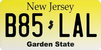 NJ license plate B85LAL