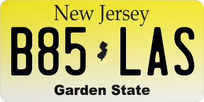NJ license plate B85LAS