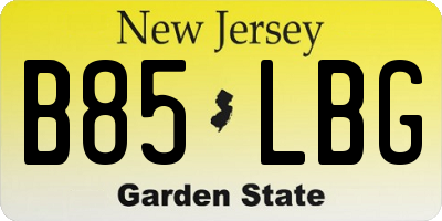 NJ license plate B85LBG