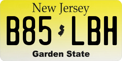 NJ license plate B85LBH
