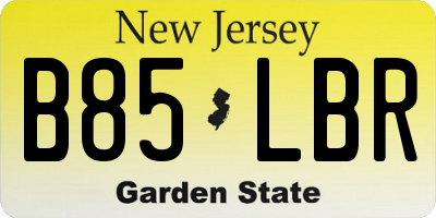 NJ license plate B85LBR