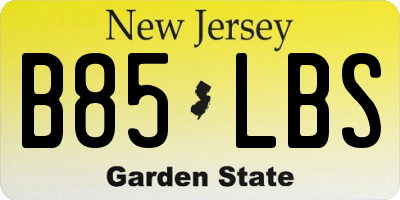 NJ license plate B85LBS