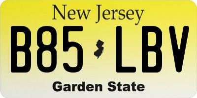 NJ license plate B85LBV