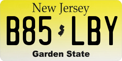 NJ license plate B85LBY